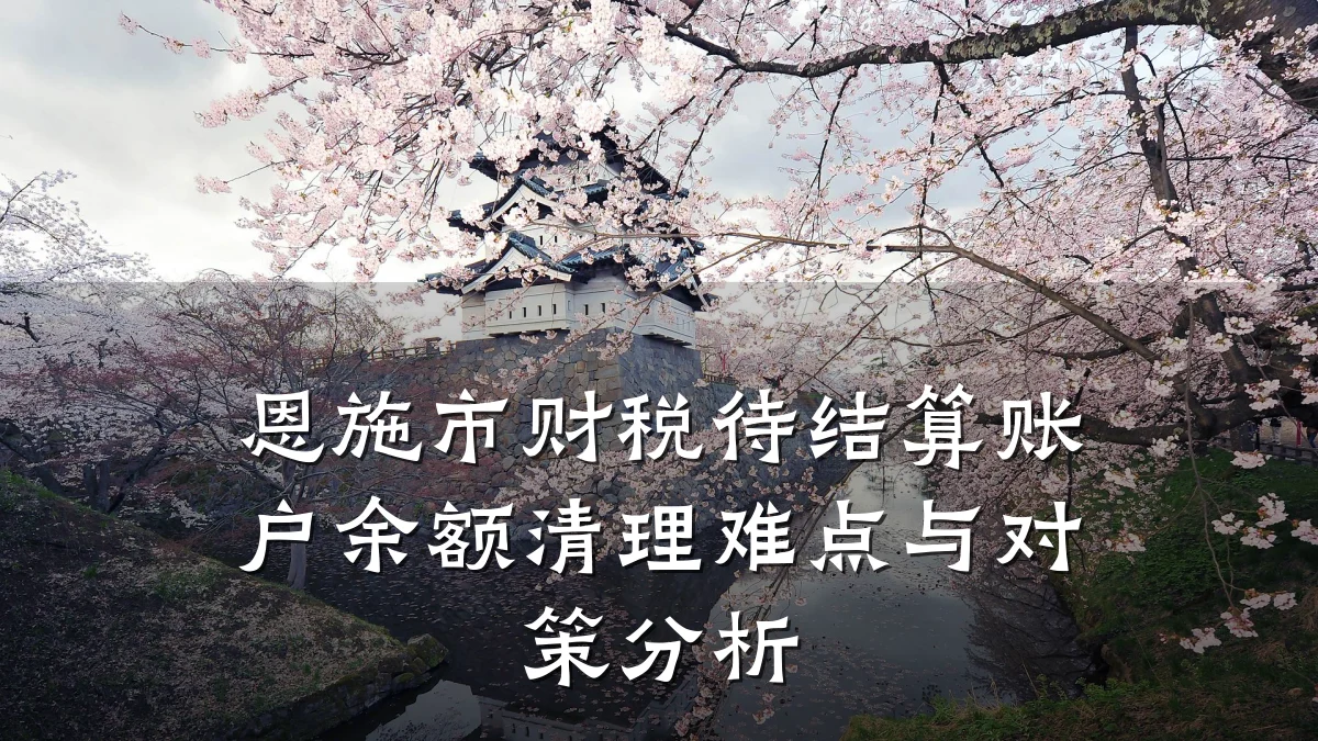 恩施市财税待结算账户余额清理难点与对策分析